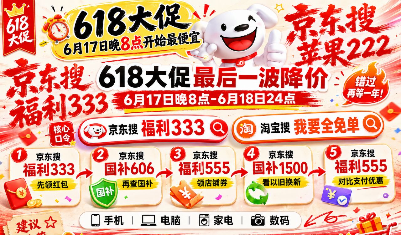 2026京东618优惠券红包口令 福利333 京东大额无门槛全品类通用补贴券官方领取入口_2026京东双十一红包